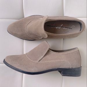 FREE PEOPLE ‘Brady’ Suede Slip-on Loafer Size EU 36 US 6 NWOB Beige Greige Tan